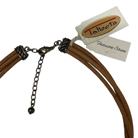 Talbots Real Black Stone Pendant Choker NWT - Picture 4 of 4